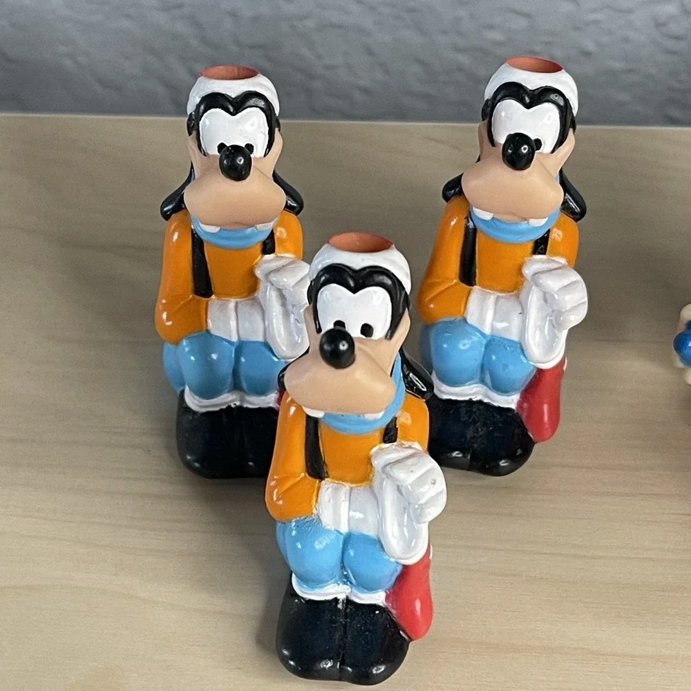 Vintage Disney Mickey Donald Goofy Rubber Figures Christmas‎ String Light Covers